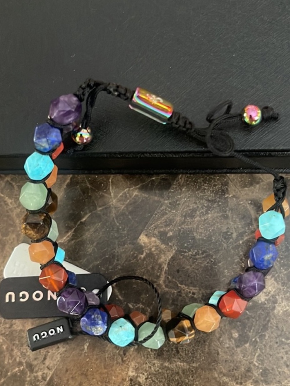 NOGU Chakra Multicolor Faceted colorful stone elegant Beaded Wrap Bracelet - Picture 4 of 6